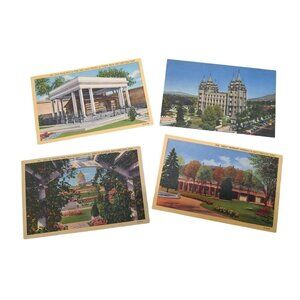 Vintage Postcard Salt Lake City Utah Lot of 4 1940s Unposted Color